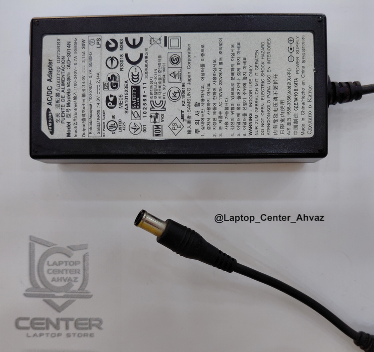 شارژر لپ تاپ Samsung خروجی 14 ولت 2.14 آمپر 30 وات AD-3014N